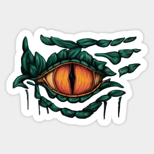 Green dragon eye, fantasy creature Sticker